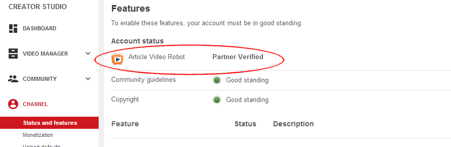 YouTube verified partner