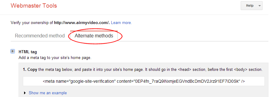 Verify website